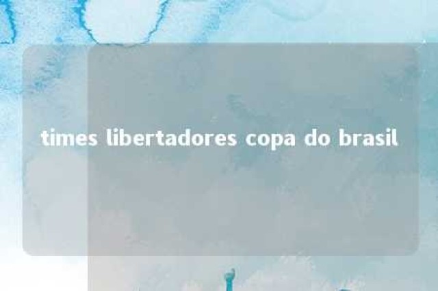 times libertadores copa do brasil 