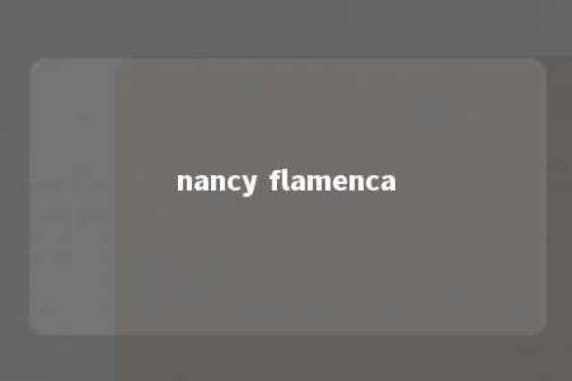 nancy flamenca 