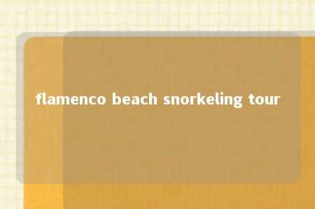 flamenco beach snorkeling tour 