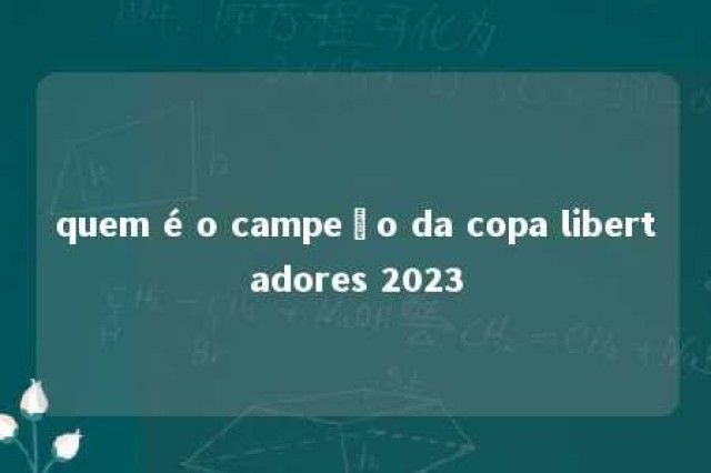 quem é o campeão da copa libertadores 2023 